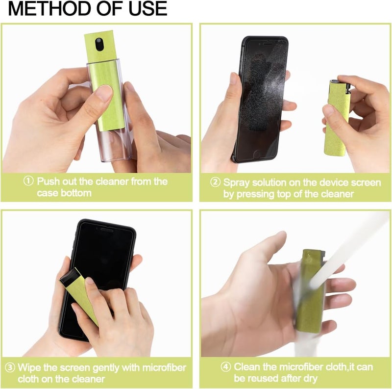 walrfid Screen Cleaner Touchscreen Mist Spray, Cleaning Kit for Electronic Smart Phone TV, Laptop, Tablet, PC, Computer LCD Flat Screens, Eyeglasses, Compatible with iPhone iPad MacBook Pro - Yellow - Image 3